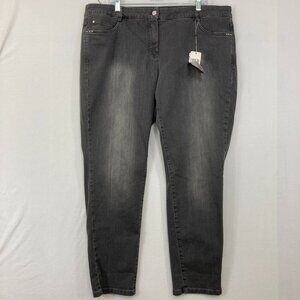 New Basler Women's size US 20 Gray Stretch Comfy Slim Leg Jeans